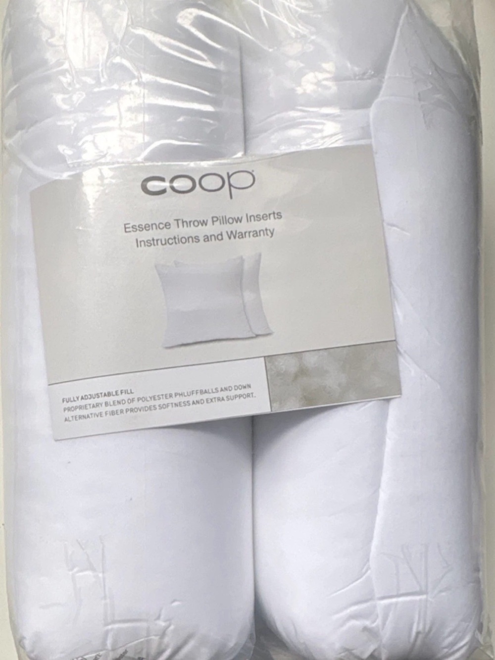 White Essence Throw Pillow Inserts - Set of 2- 20/20 inch